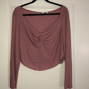 Cropped Stripped top. Never worn